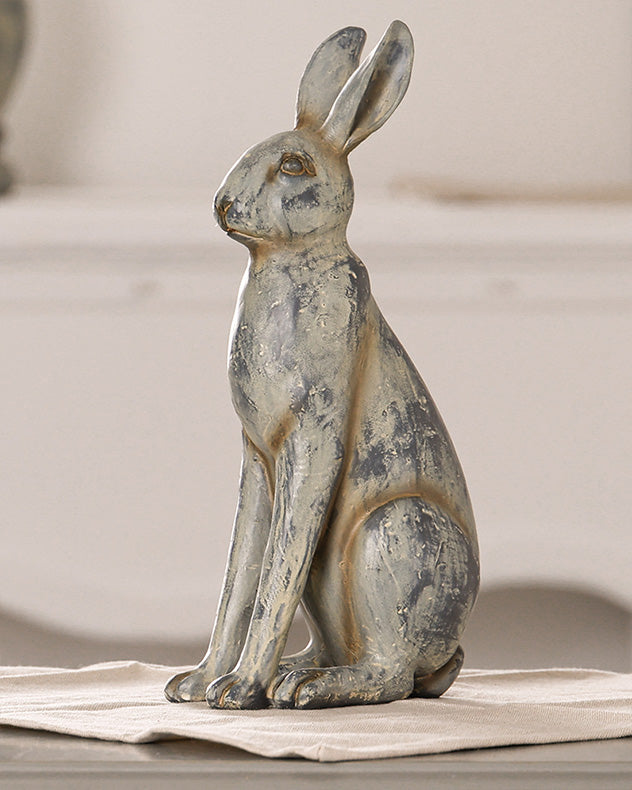 Country Grey Small Sitting Hare Ornament