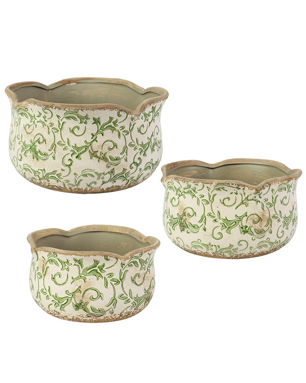 Set of 3 Florence Ceramic Planters