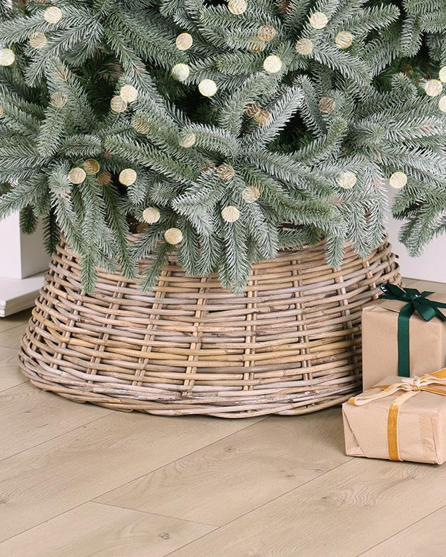 rustic wicker christmas tree skirt