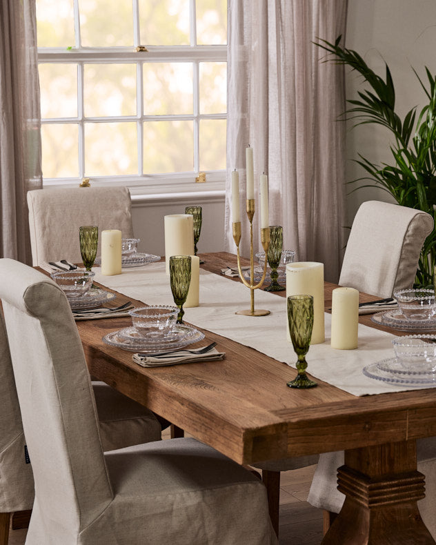 White 100% Cotton Table Runners - Plain Chambray Cotton Table Runner