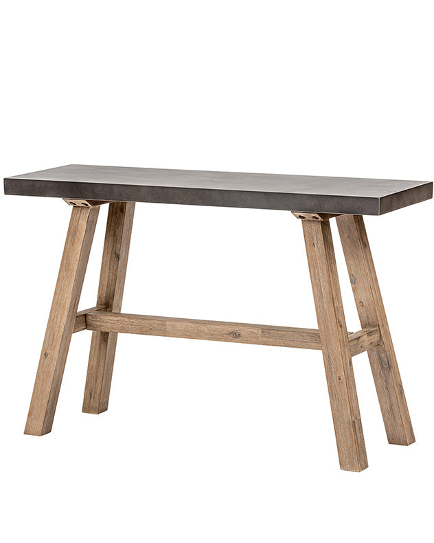 wood and concrete console table
