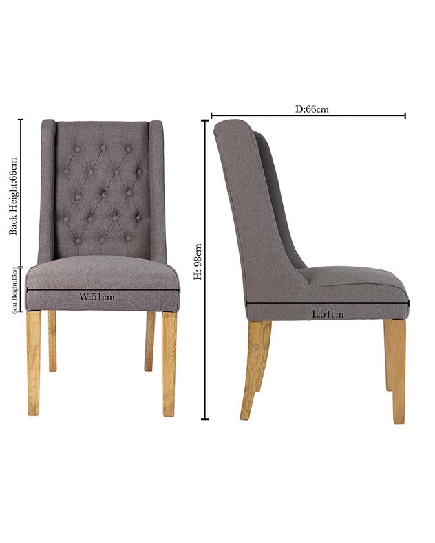 dining room chairs with measurements