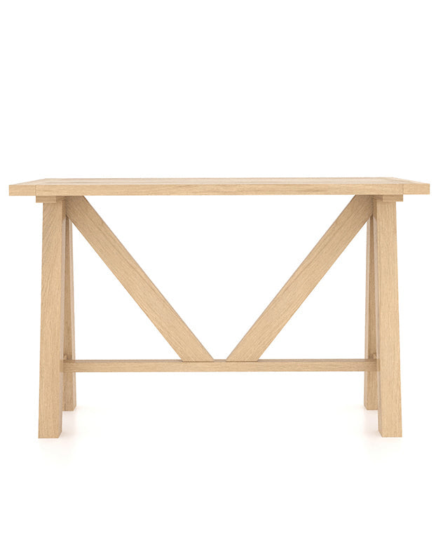 solid oak narrow console table