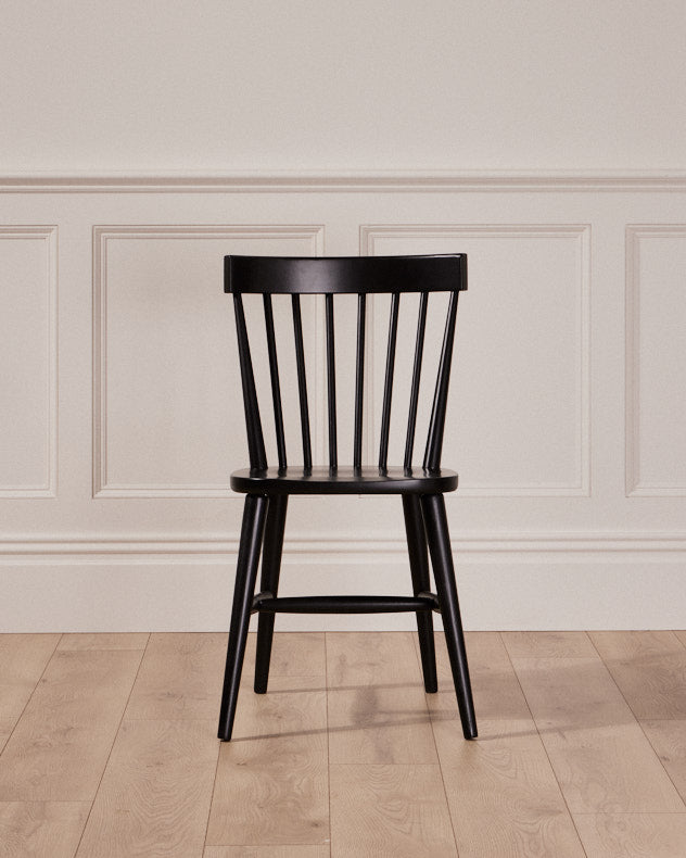 Spindle back chairs black top