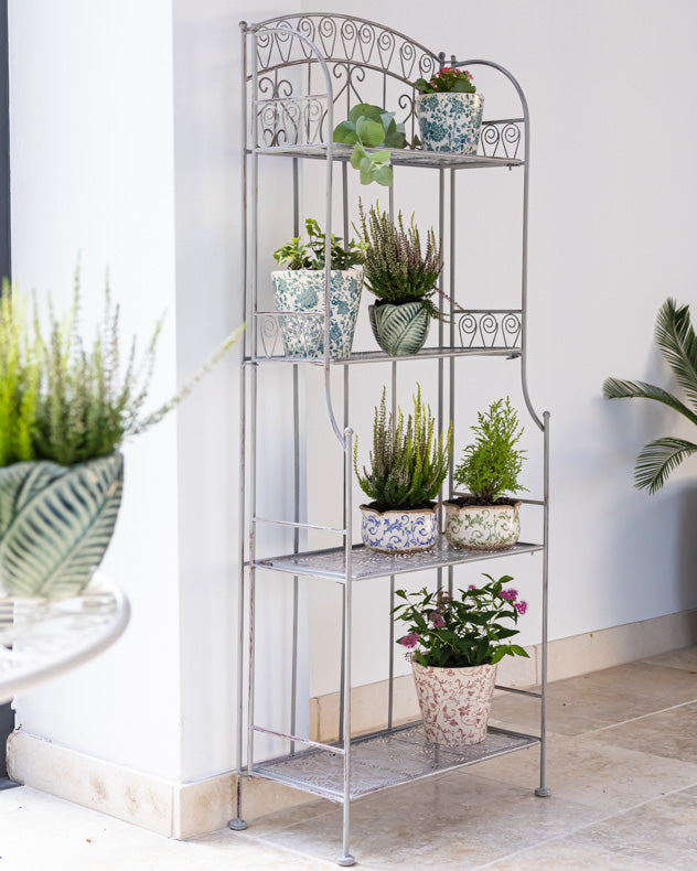 grey plant shelf