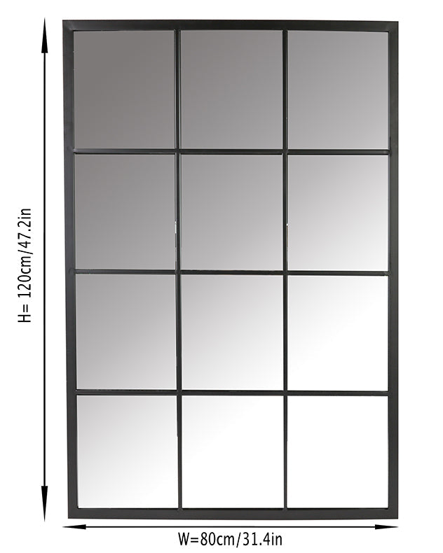 black window pane indoor outdoor mirror