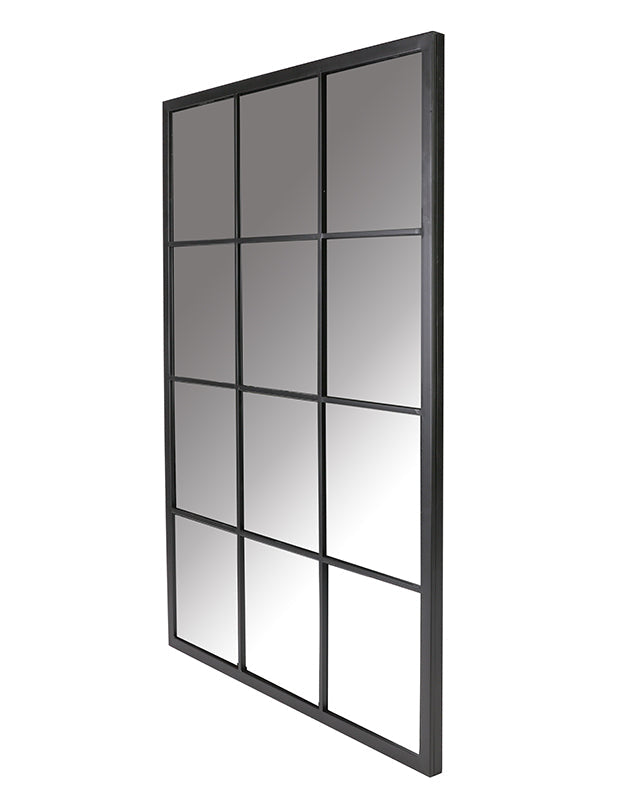 black modern indoor outdoor mirror