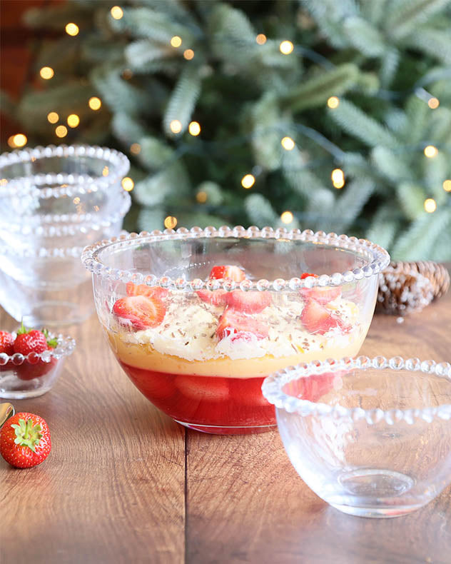 Bella Perle Clear Glass Trifle Bowl Serving Set