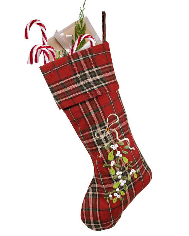 traditional tartan christmas stocking