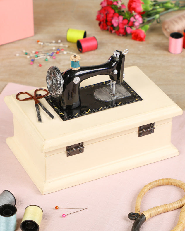 French Sewing Machine Vintage Sewing Box