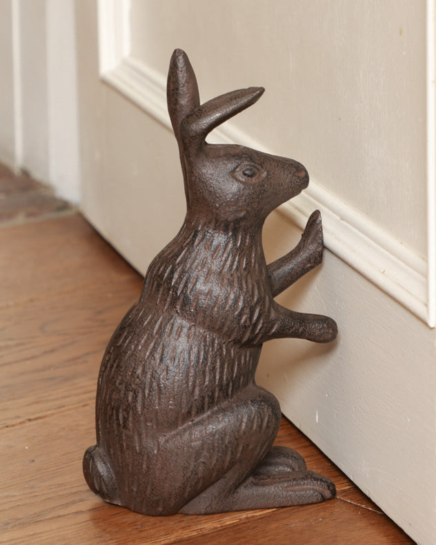 Vintage Cast Iron Hare Door Stop Dibor