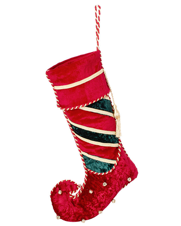 Red Elf Boot Christmas Stocking