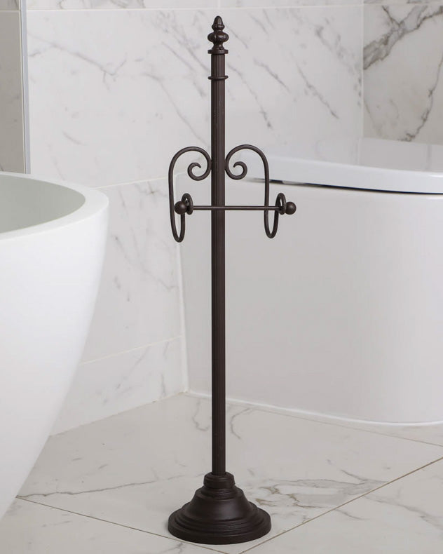 Ornate Scrolled Freestanding Toilet Roll Holder