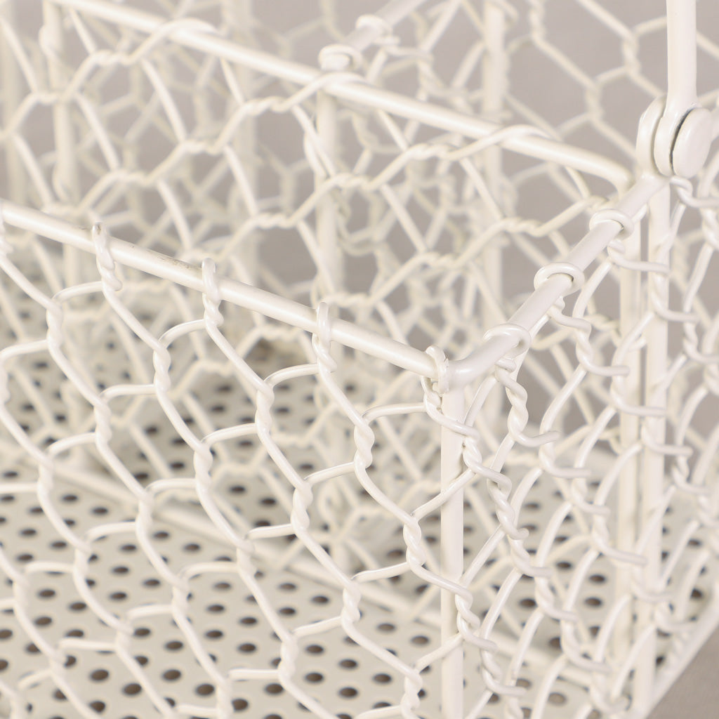 cream chicken wire craft storage basket