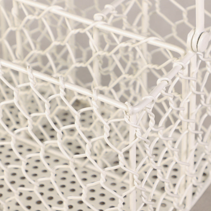 cream chicken wire craft storage basket