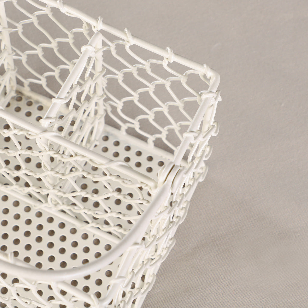 metal storage basket with handle