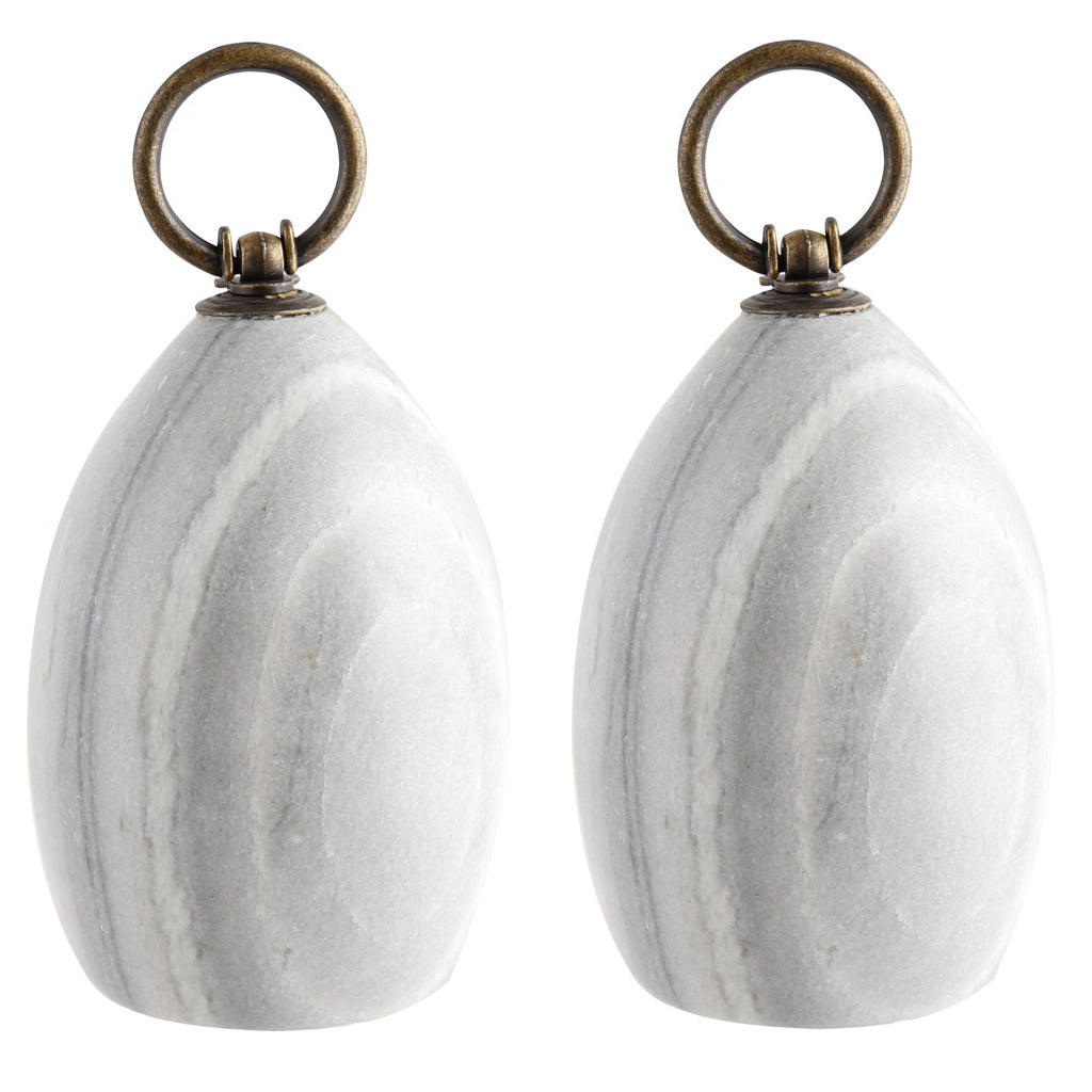 Bookends - Pair of Grey Marble Bookends