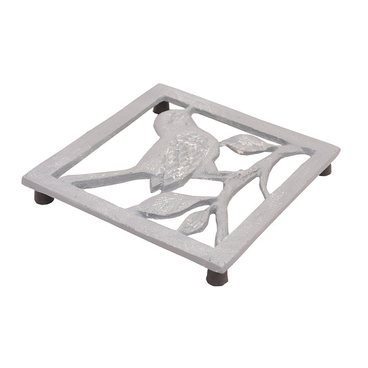 Grey Cast Iron Bird Plant Pot Stand