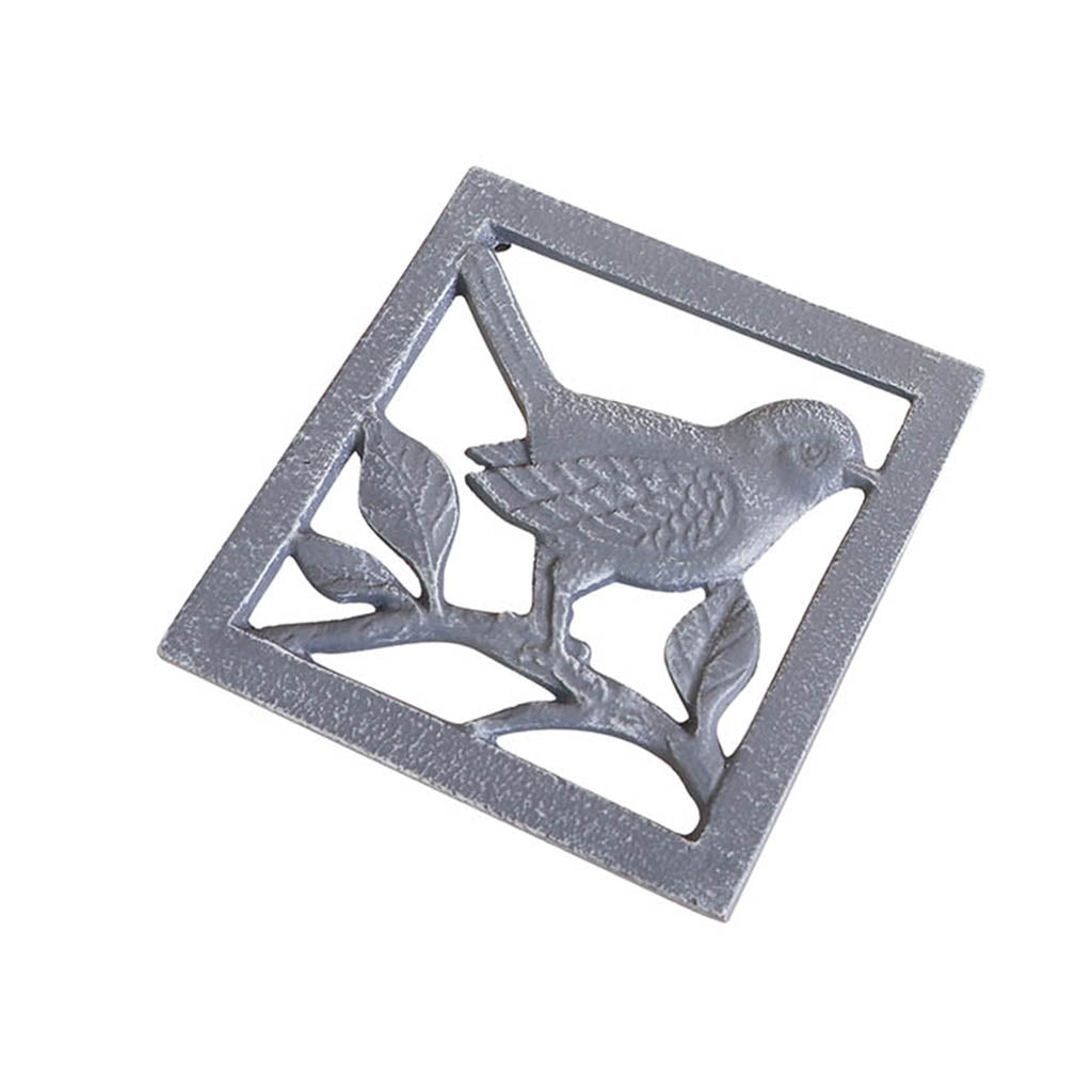 French Grey Iron Bird Trivet Gift