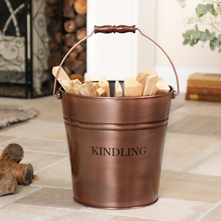 traditional kindling storage bucket