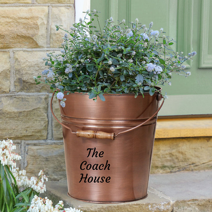 Personalised Copper Planter Bucket
