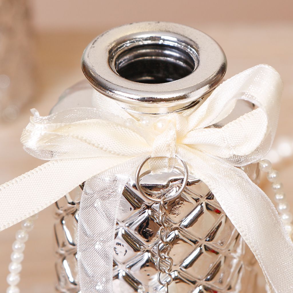 Decorative Silver Mirrored Perfume Bottle