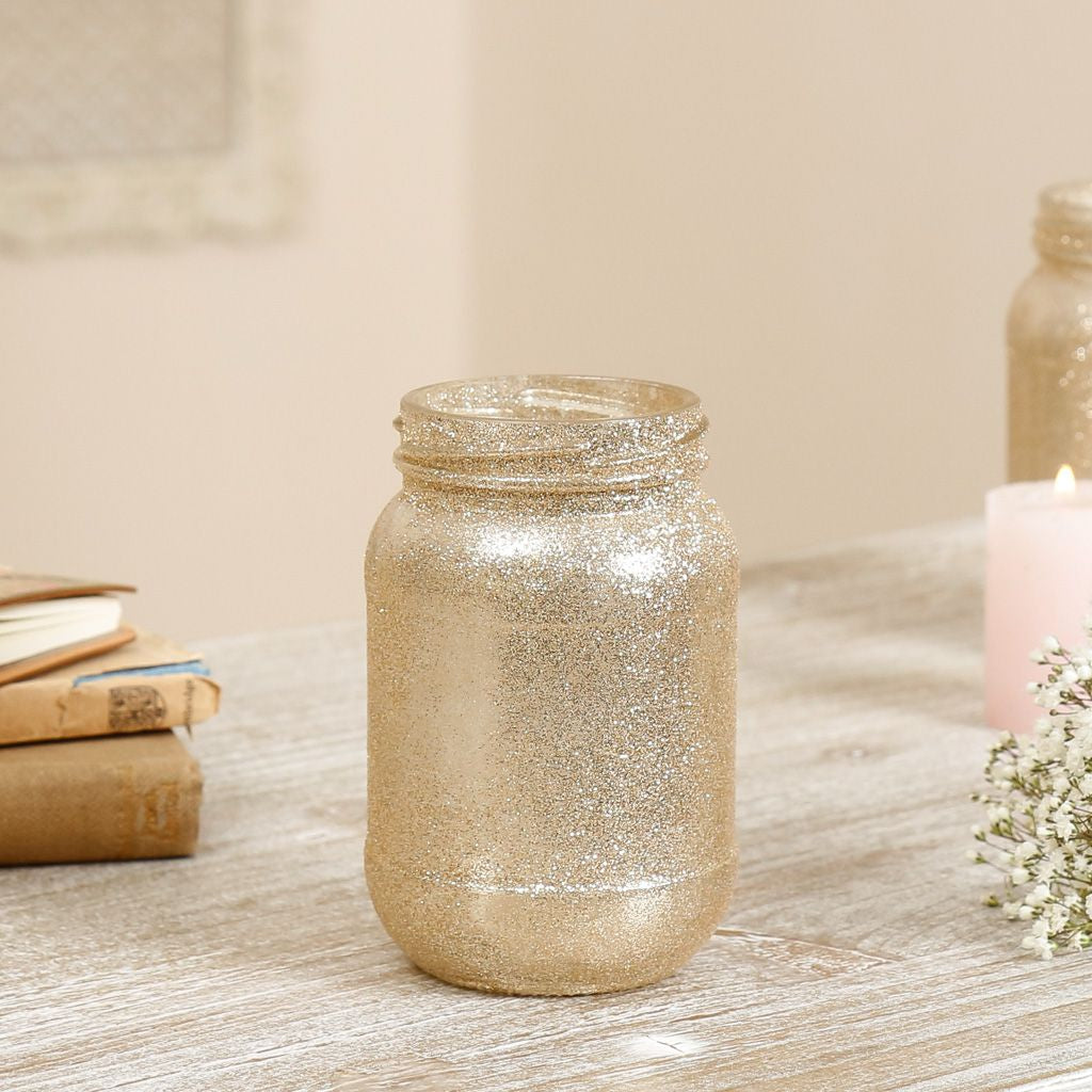 Gold Glitter Candle Holder