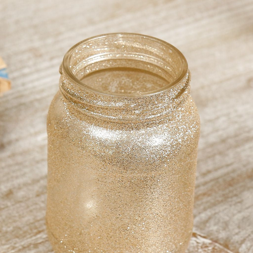 Gold Glitter Candle Jar