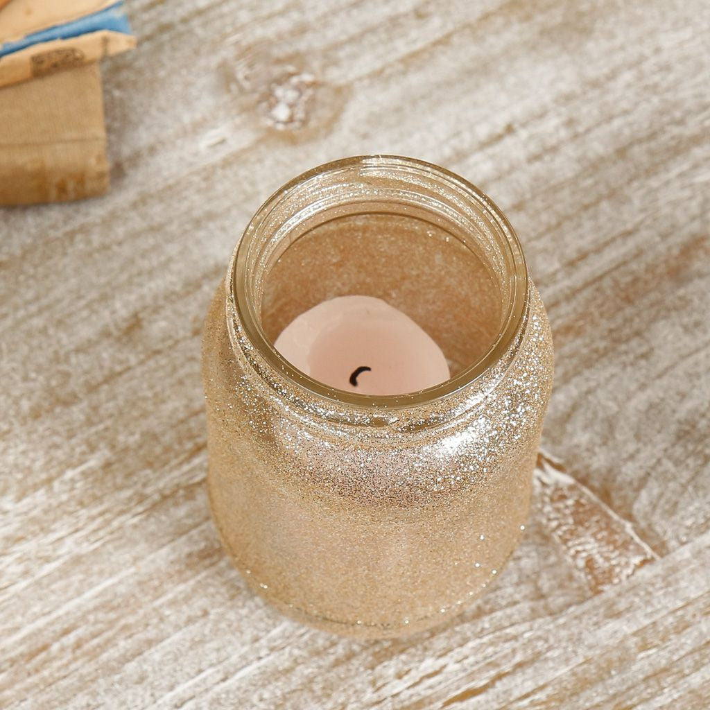 Gold Glitter Tealight Holder