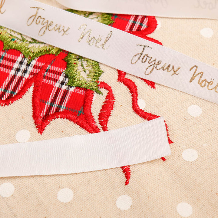 Set of 3 30 Metre Joyeux Noel Satin 10 Metre Ribbon