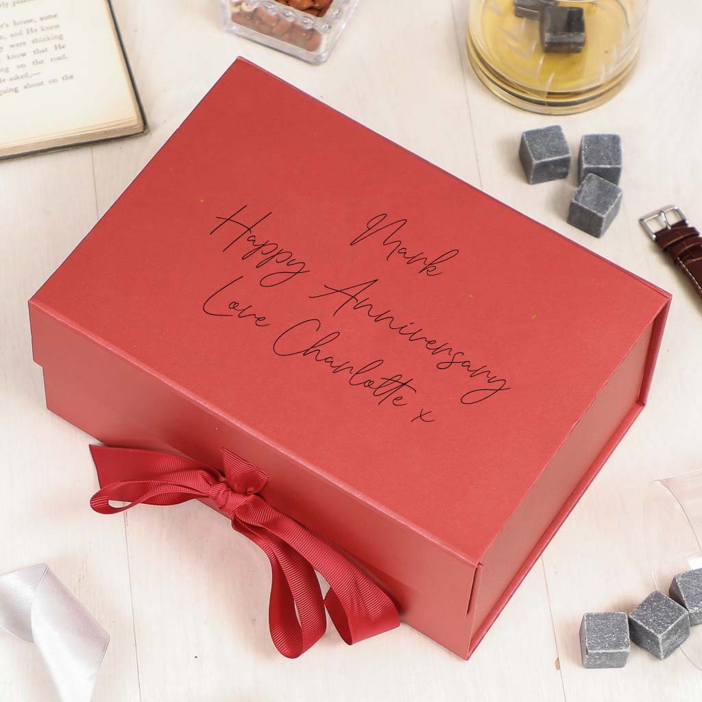 Red A5 Personalised Wedding Anniversary Gift Box