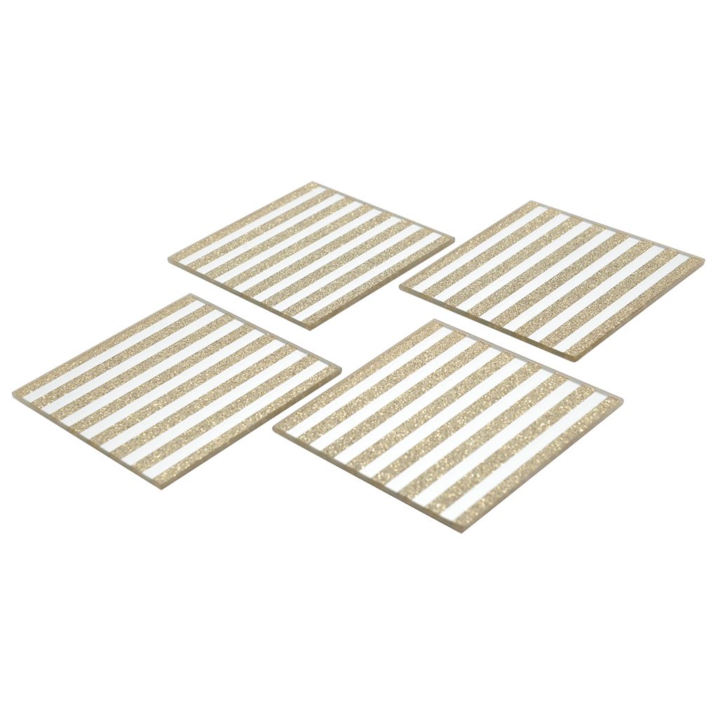 Set of 4 Mirrored Glitter Coasters