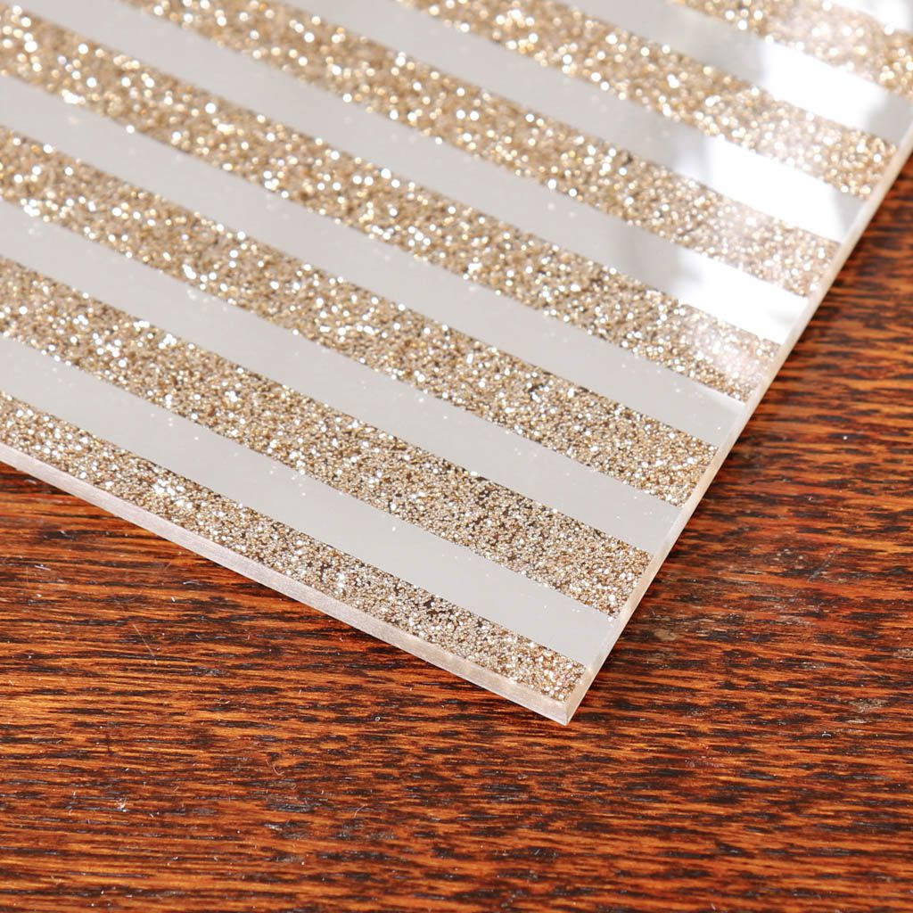 Set of 4 Gold Mirrored Glitter Coasters