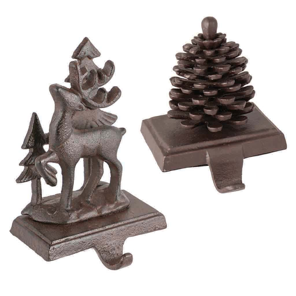 Antique Brown Cast Iron Large Present Sack Hooks