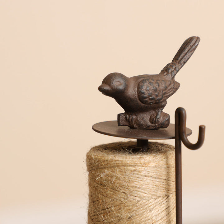 Cast Iron Bird Garden String Dispenser with Scissors