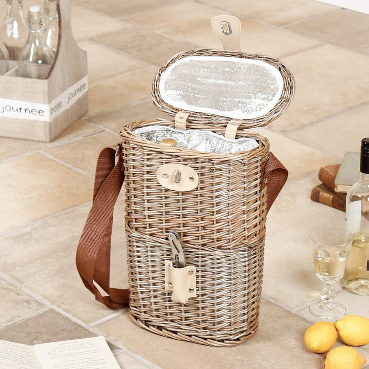 wicker bottle bag