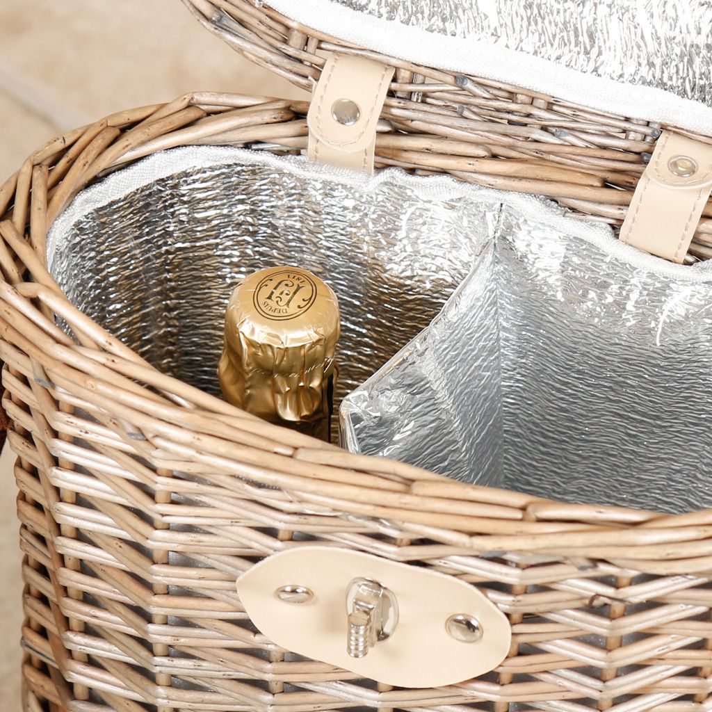 wicker picnic cooler bag