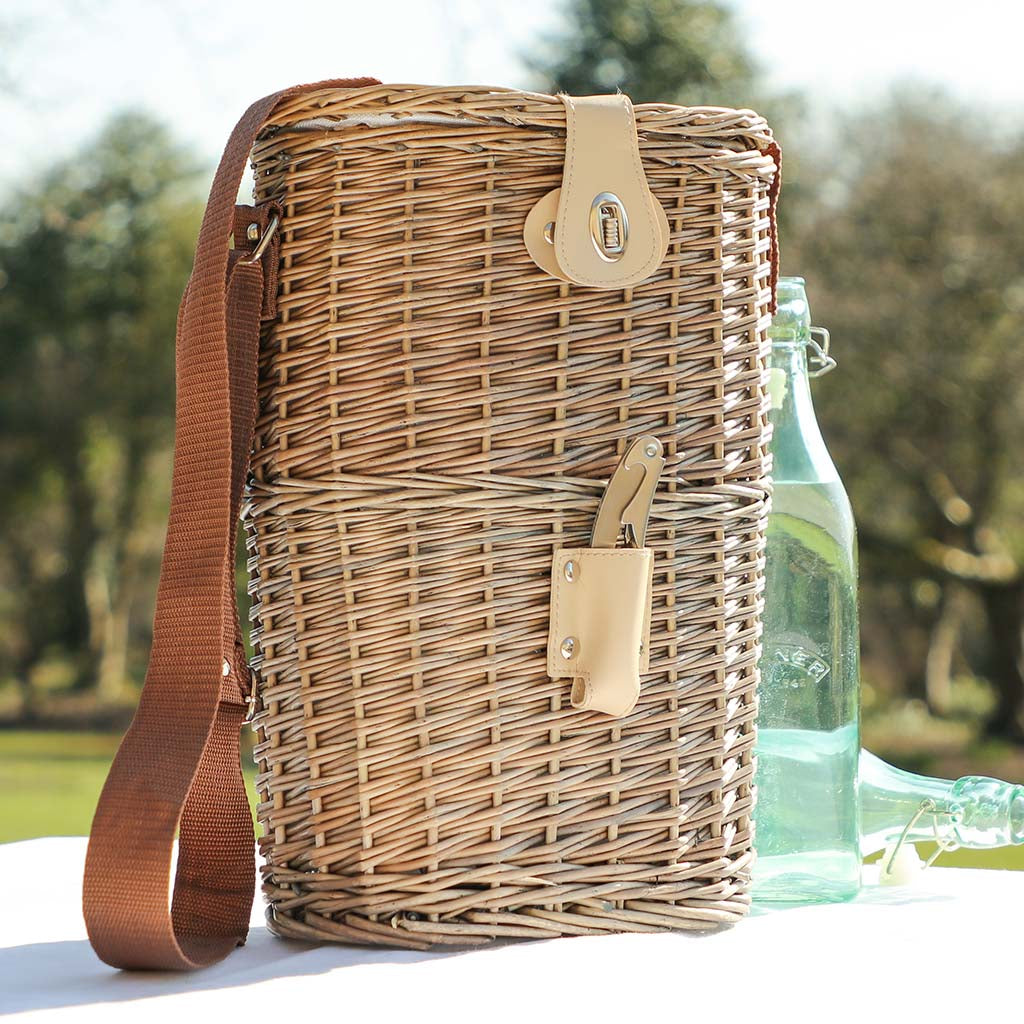 wicker bottle basket