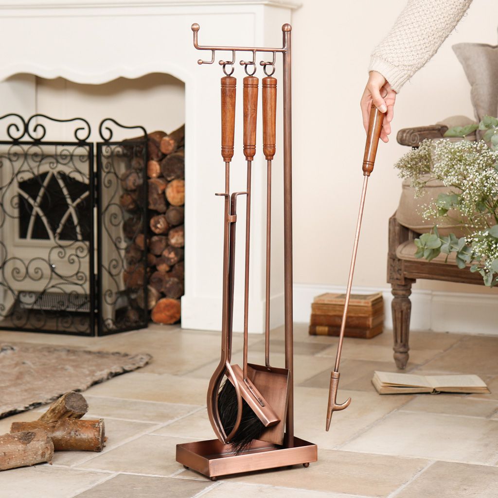 Fireside Poker Set of 4 Copper
