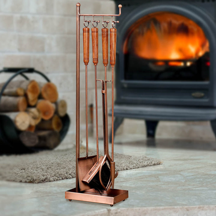 luxury copper fire tool set
