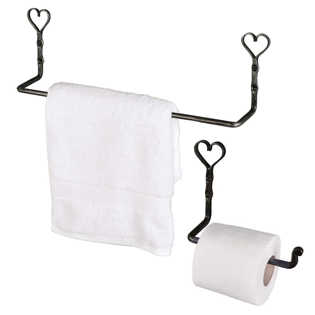 Wall Mounted Antique Heart Bathroom Set