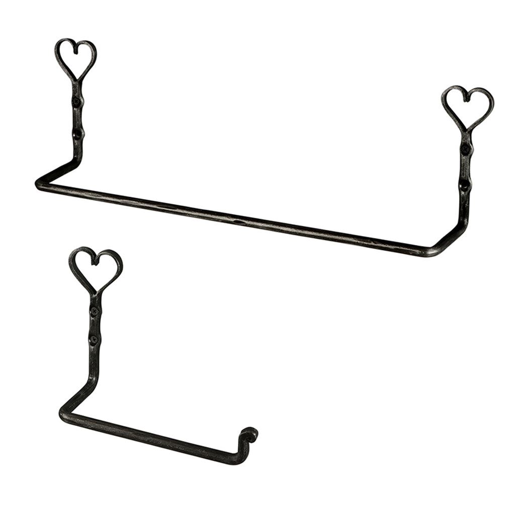 Wall Mounted Antique Heart Bathroom Set