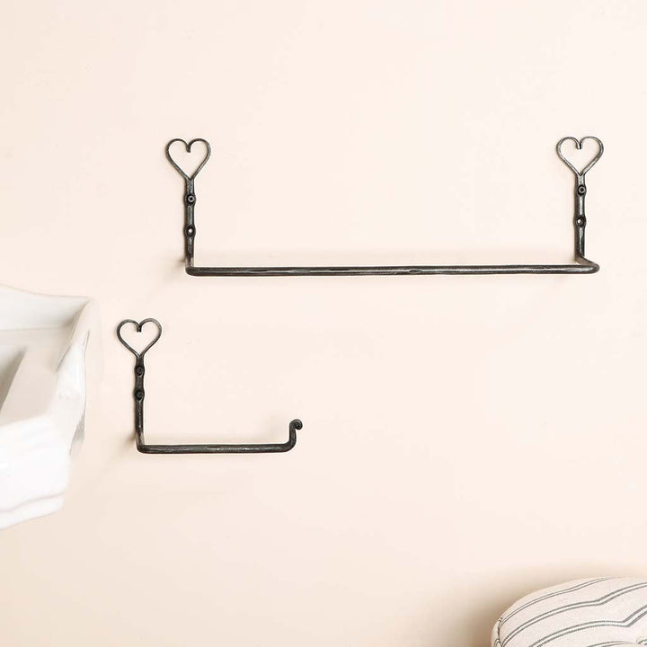 Wall Mounted Antique Heart Bathroom Set