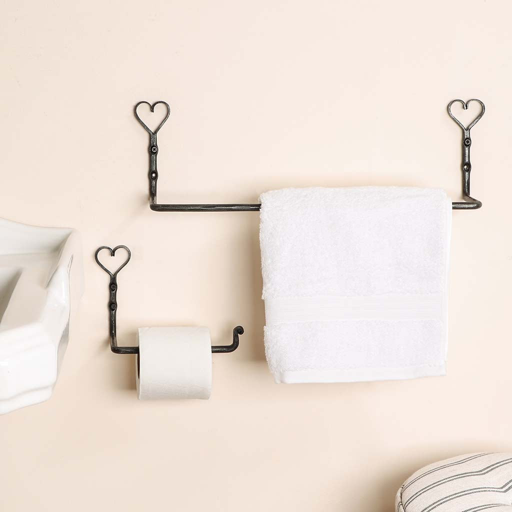 Wall Mounted Antique Heart Bathroom Set