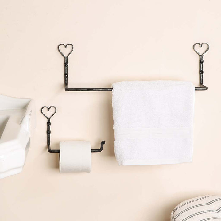 Wall Mounted Antique Heart Bathroom Set