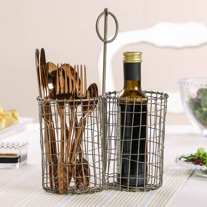 Chicken Wire Cutlery Basket