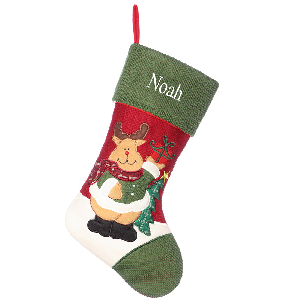 Personalised Rudy The Reindeer Children's Christmas Stocking
