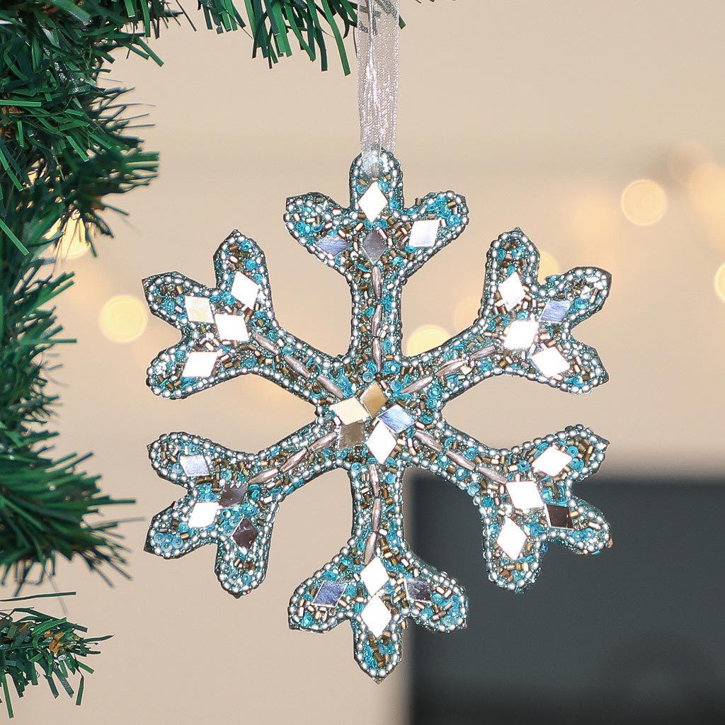 Blue Snowflake Decorations