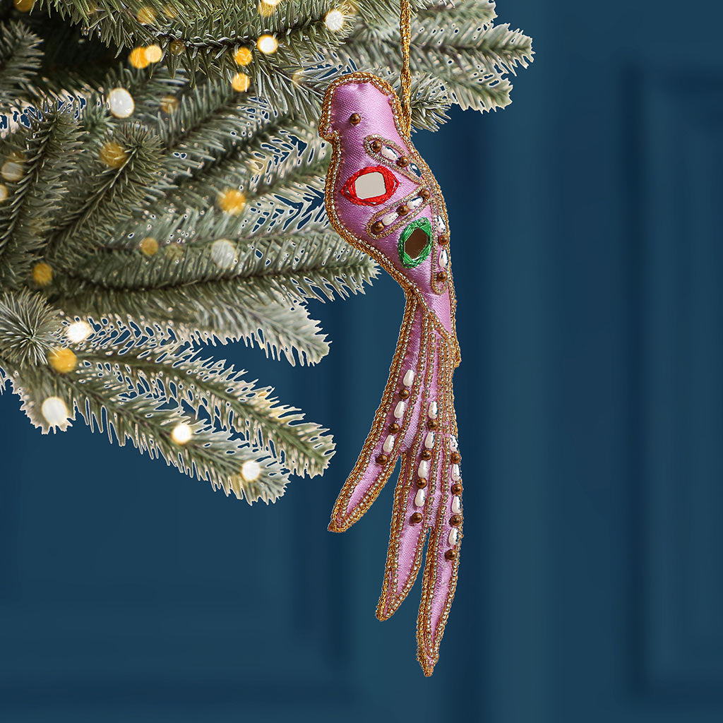 Purple Bird Christmas Tree Decorations