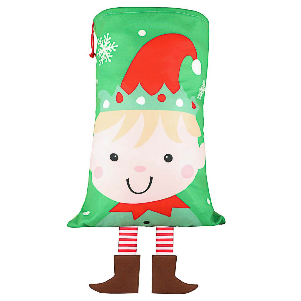 Personalised Santa's Elf Children's Christmas Gift Sack